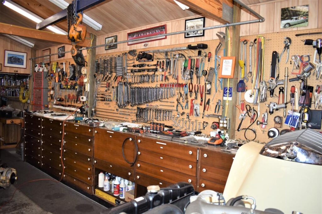 Karl’s VERY organized workbench and tool wall!