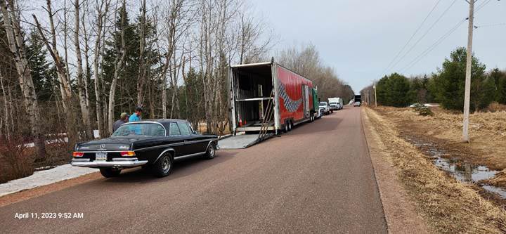 Car Carriers as far as you can see! Thank you to Tina at Tina’s Transport !